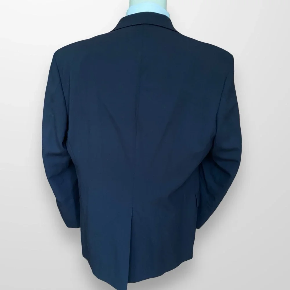 Heisman Trophy Col‎ Blazer Sport Coat Mens 46L Navy Gold Buttons Sport Coat VTG